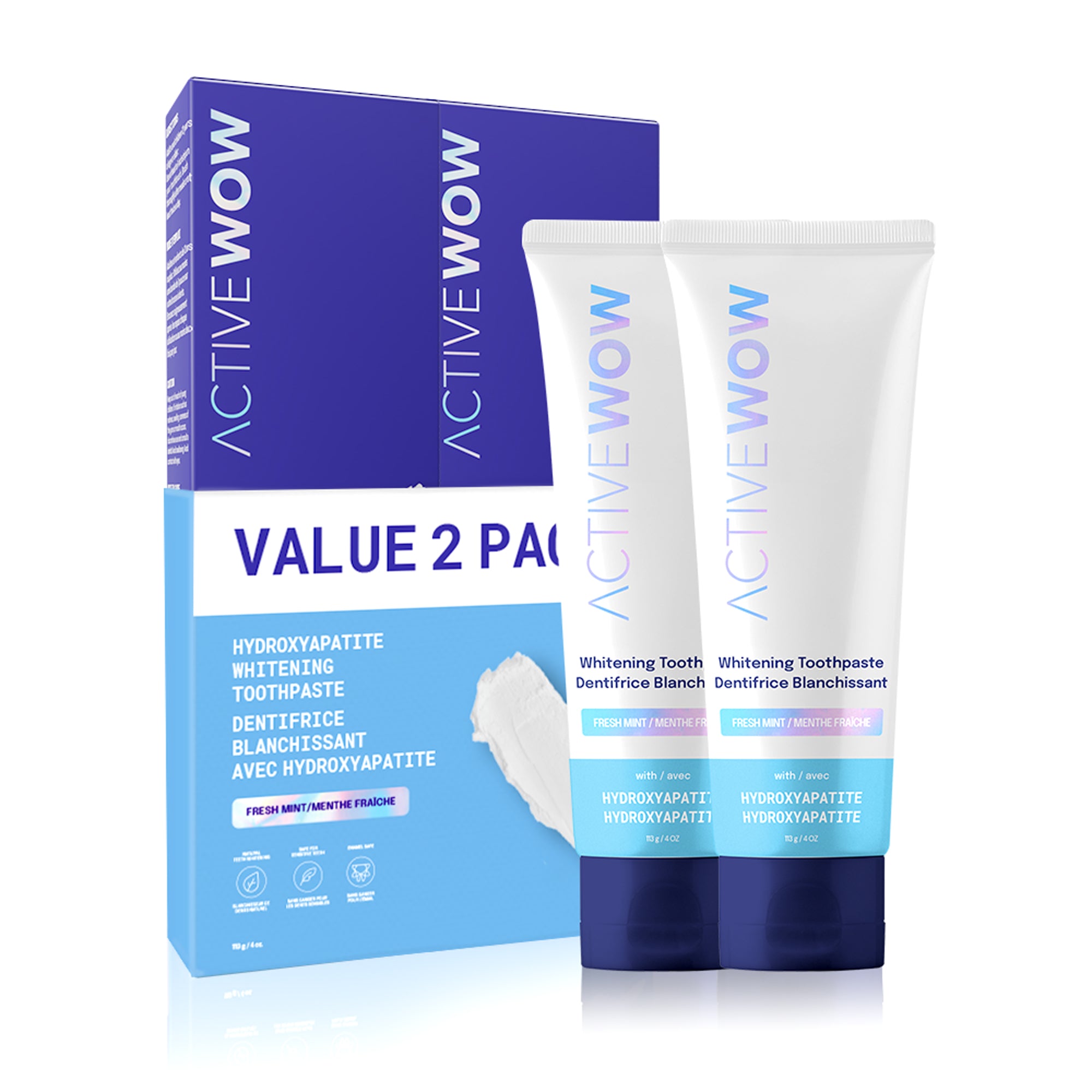 Active Wow 24k White Hydroxyapatite Whitening Toothpaste - Fresh Mint