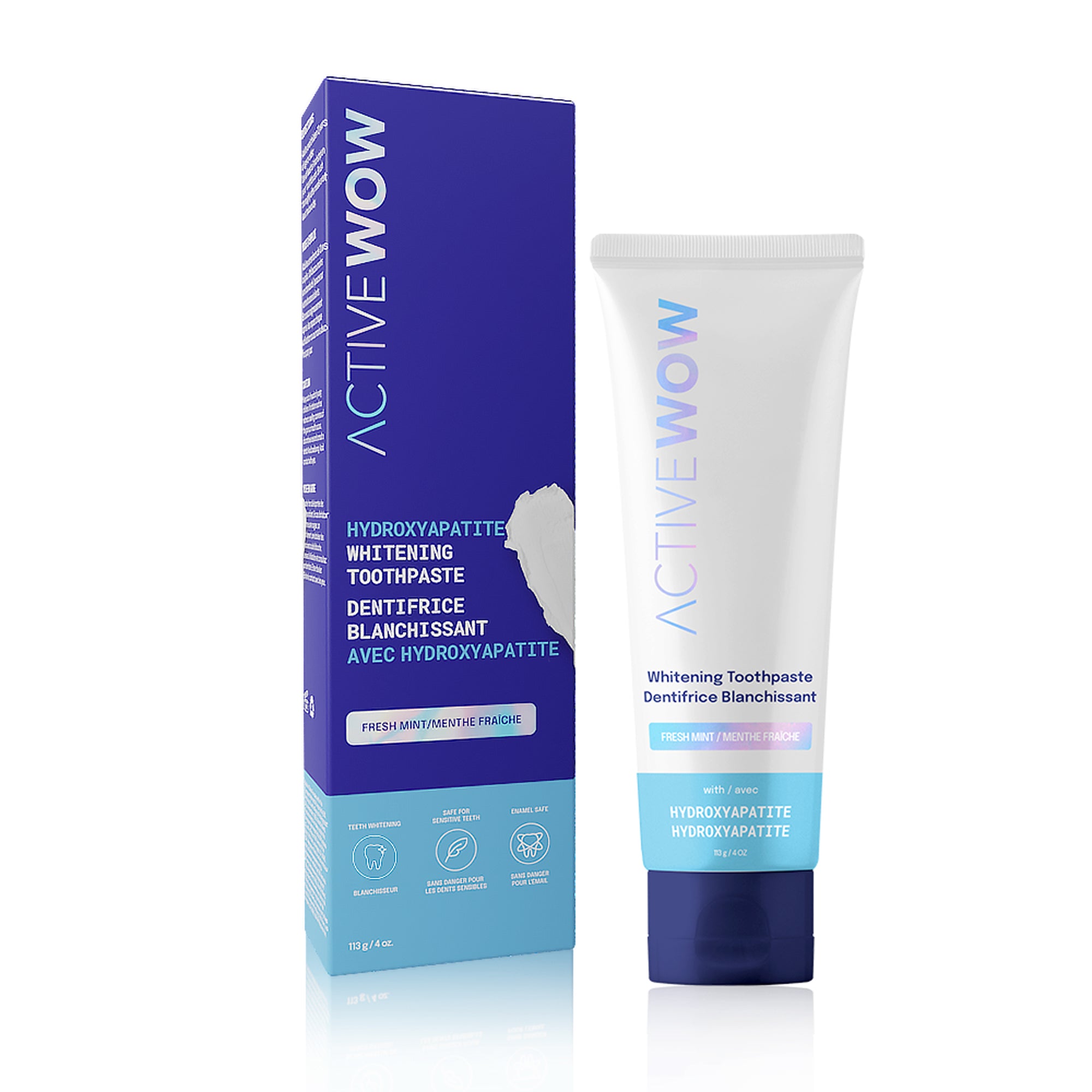 Active Wow 24k White Hydroxyapatite Whitening Toothpaste - Fresh Mint